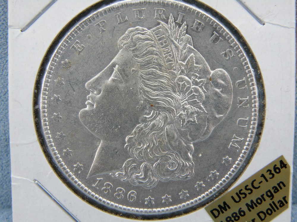 1886-P Morgan Silver Dollar  AU / Almost Uncirculated Condition