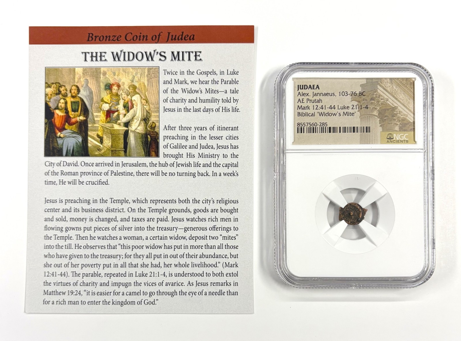 103-76 BC AE Prutah - Alex. Jannaeus, Judaea Biblical "Widows Mite" Ancient Coin
