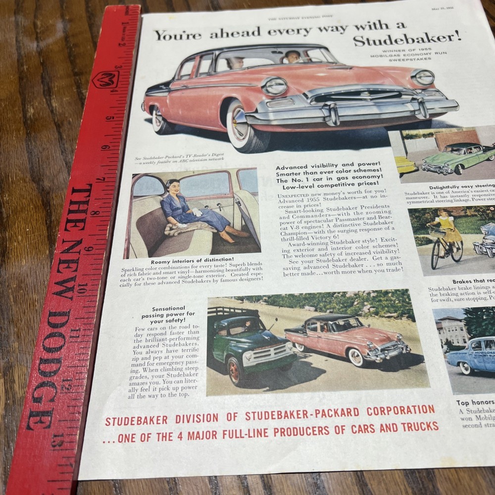 1950s Studebaker Print Ad “ You’re Ahead Every Way With A Studebaker”