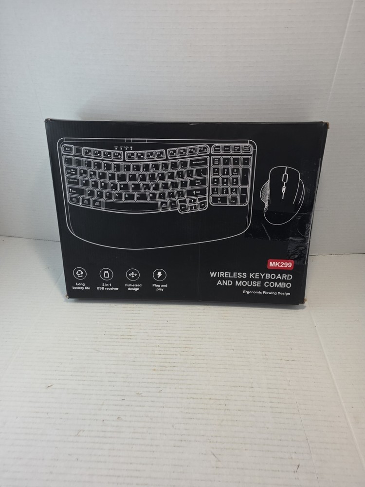 Wireless Ergonomic Keyboard & Mouse Combo Mk299 No Dongle