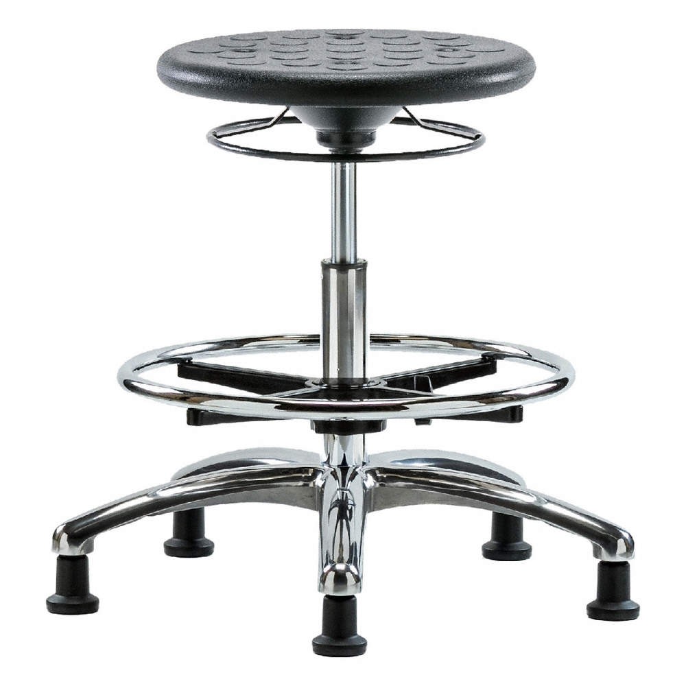 GRAINGER APPROVED  Cleanroom Polyurethane Stool,Black 797R32