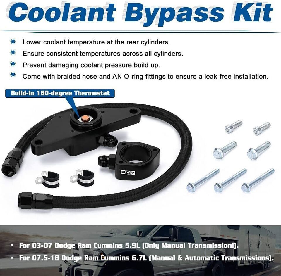 New Freeze Coolant Bypass Kit for 03-07 Dodge Ram 5.9L/2007.5-2018 Cummins 6.7L