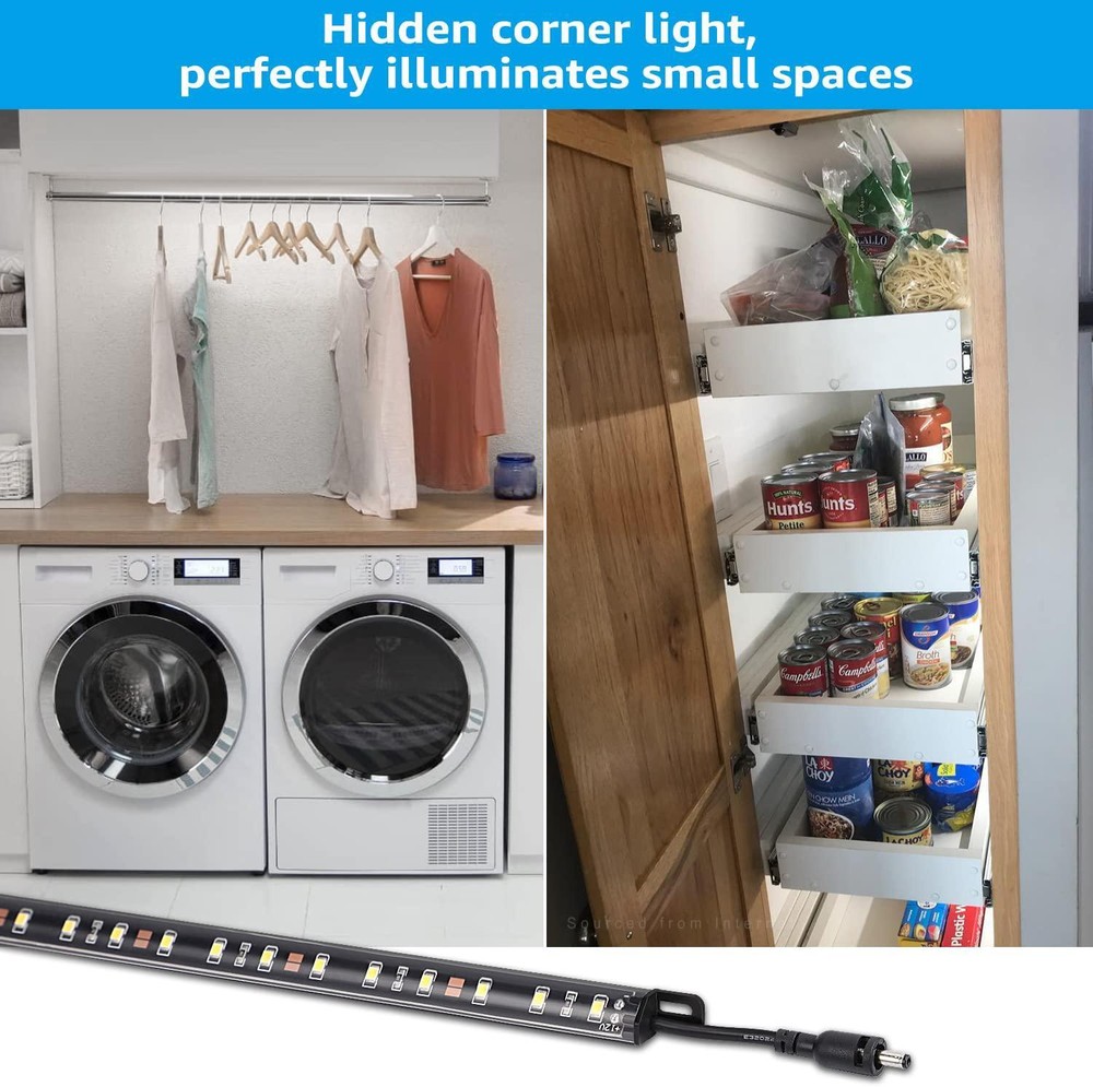 LED Safe Lighting Kit, (6) 12 Inch Linkable Light Bars Motion Sensor UL Daylight