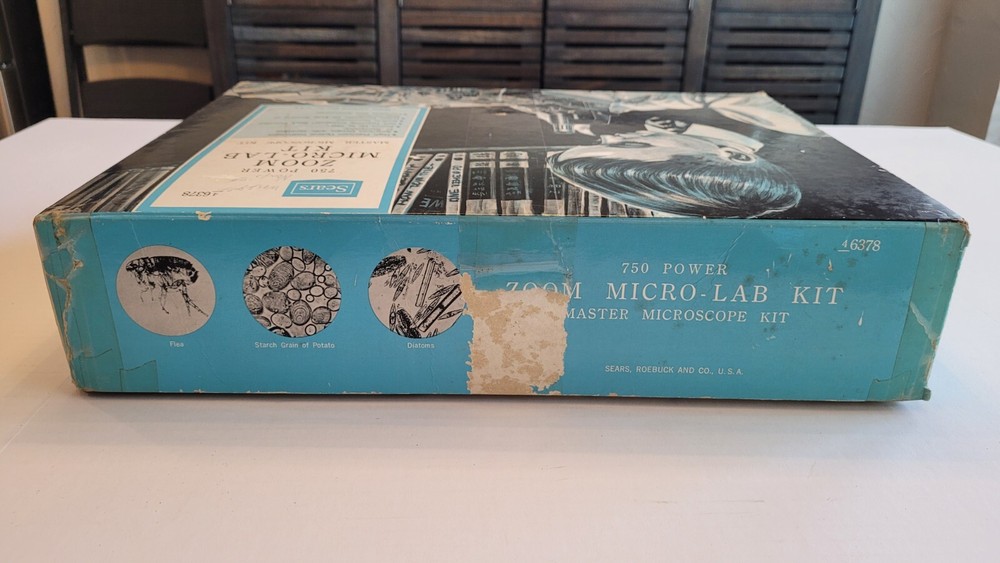 Vintage Sears 750 Power Zoom Micro Lab Kit Master Microscope Kit Model 6378