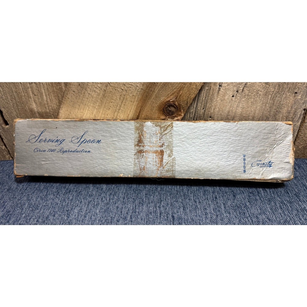 Vintage Gerity Silverplated Georgian Large Salad Serving Fork & Spoon Set w/Box