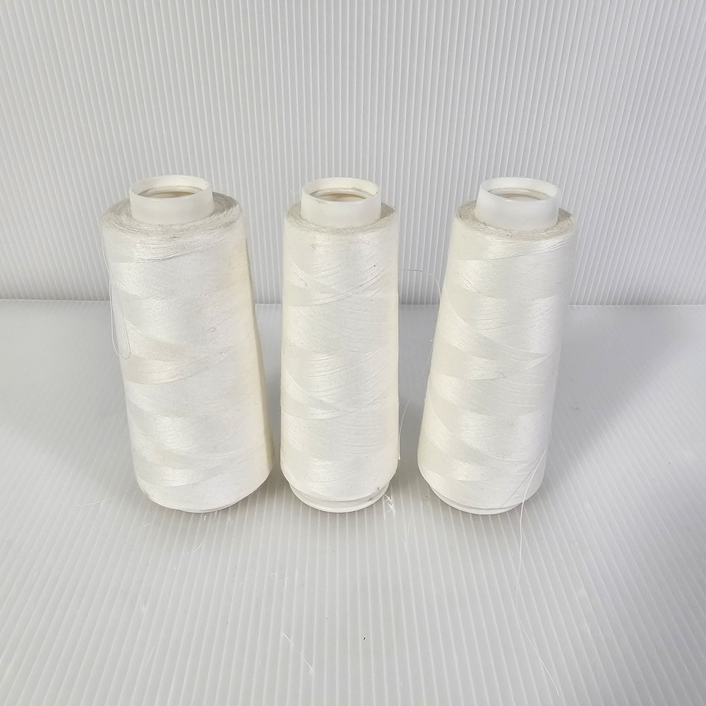 3 Maxilock Serger Thread White Spools Polyester Overlock Sewing