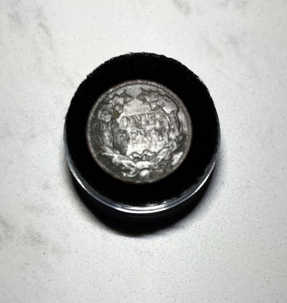 1857 Flying Eagle 1c Circulated US Small Cent (VG condition)
