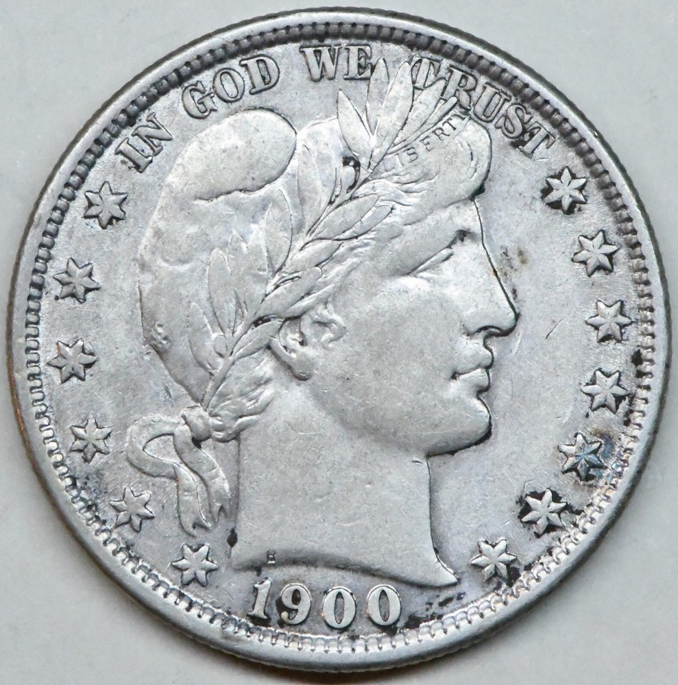 1900 barber half dollar in a high circulated grade