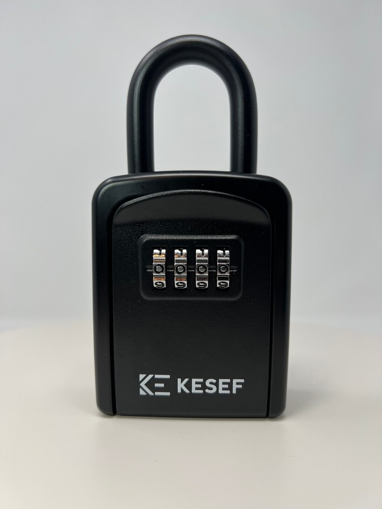 4 Digit Combination Security Lock Box Safe Large 5 Key Waterproof Black