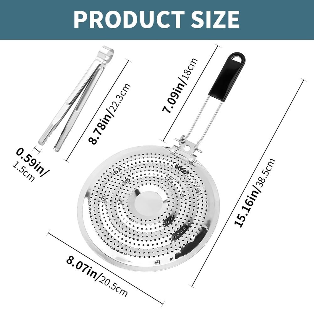 Heat Diffuser, Stainless Steel Induction Adapter Plate with Foldable Handle Cook