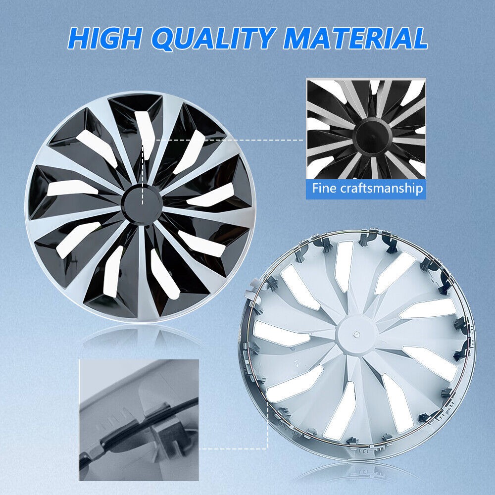 16" Set of 4 Snap On Full Hub Caps Wheel Covers Fit for R16 Tire & Steel Rim NEW