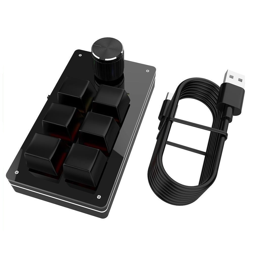 Macro Keyboard Knob 6 Key + 1 Knob Programmable Mechanical Keypad