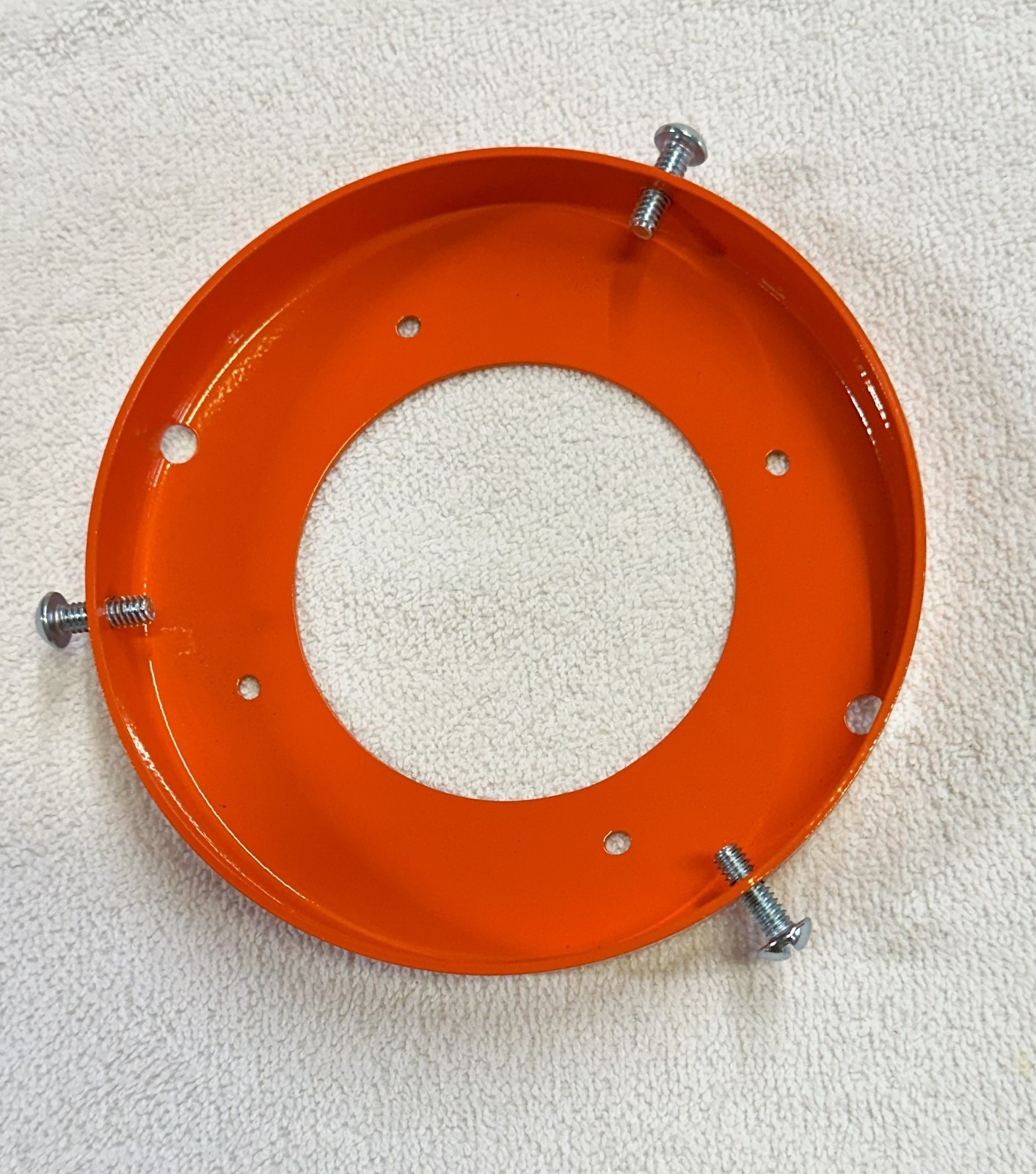 New Made in USA 6 Inch Steel Powder Coated ORANGE Gas Pump Globe Ring Holder