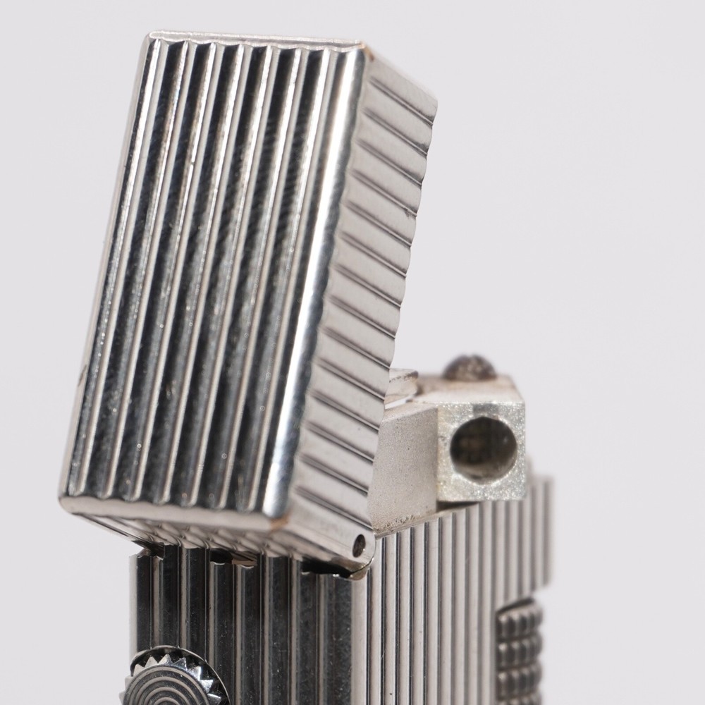 Dunhill Lighter Silver Stripe Pattern-Ultrasonically cleaned_Working