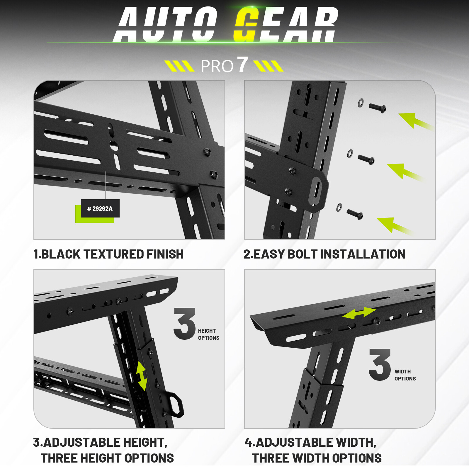 Adjustable 16-24.8" High Truck Bed Racks For 2005-2025 Tacoma,2005-2025 Frontier
