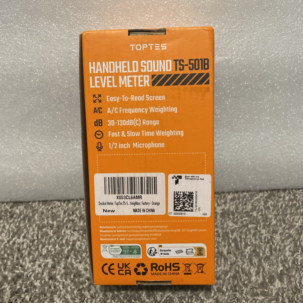 Decibel Meter, Toptes TS-501B Sound Level Meter