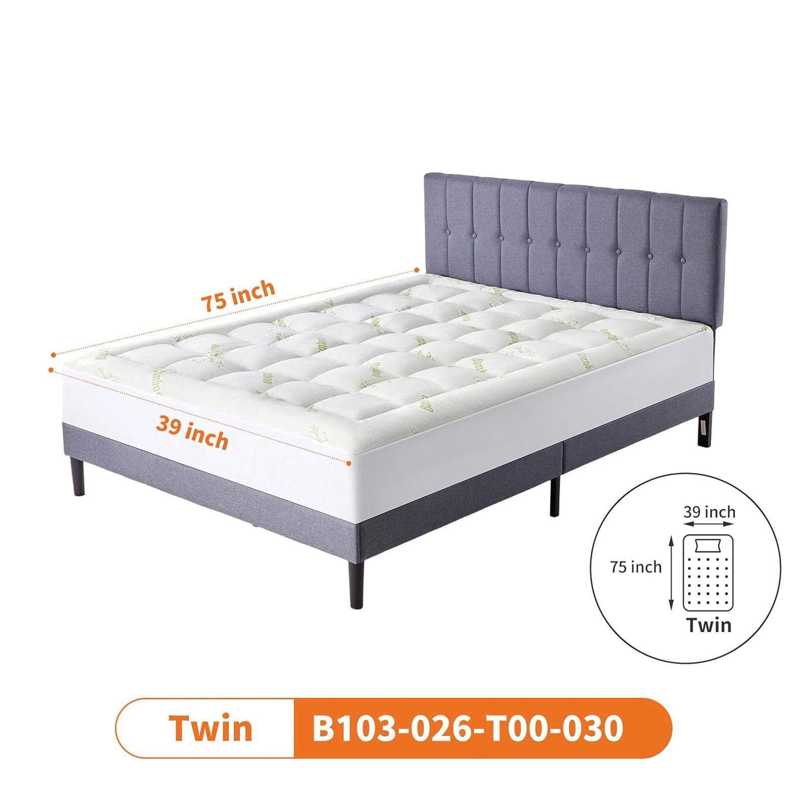 Ultra Soft Mattress Topper Viscose Derived from Bamboo Mattress Encasement