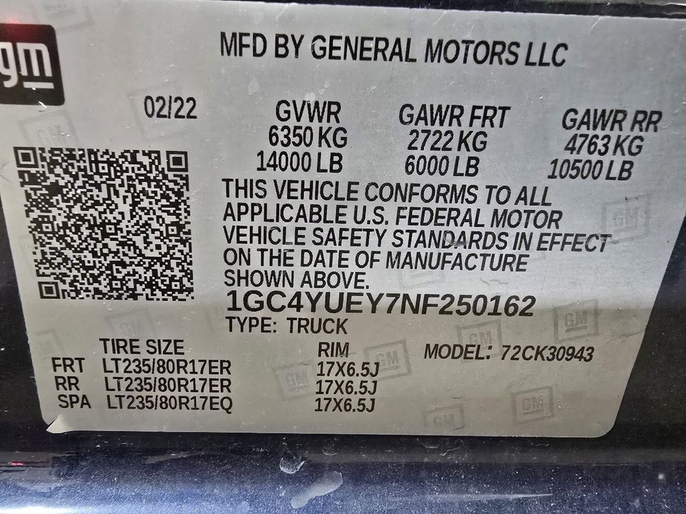 Camera/Projector Camera Front Fits 20-23 SILVERADO 2500 PICKUP 612651