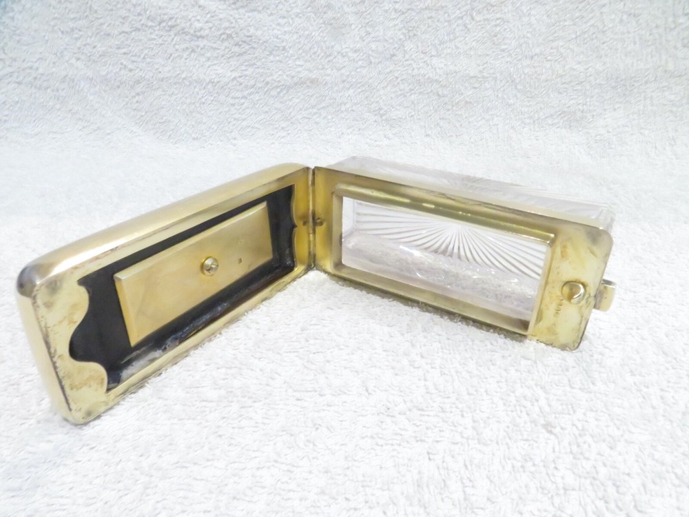 Gorgeous victorian english sterling silver & crystal rectangular box London