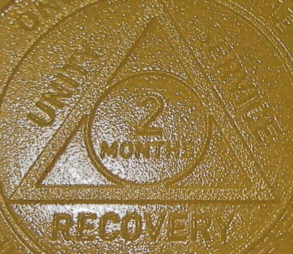 Alcoholics Anonymous Plastic AA 2 Month Poker Chip Medallion Token