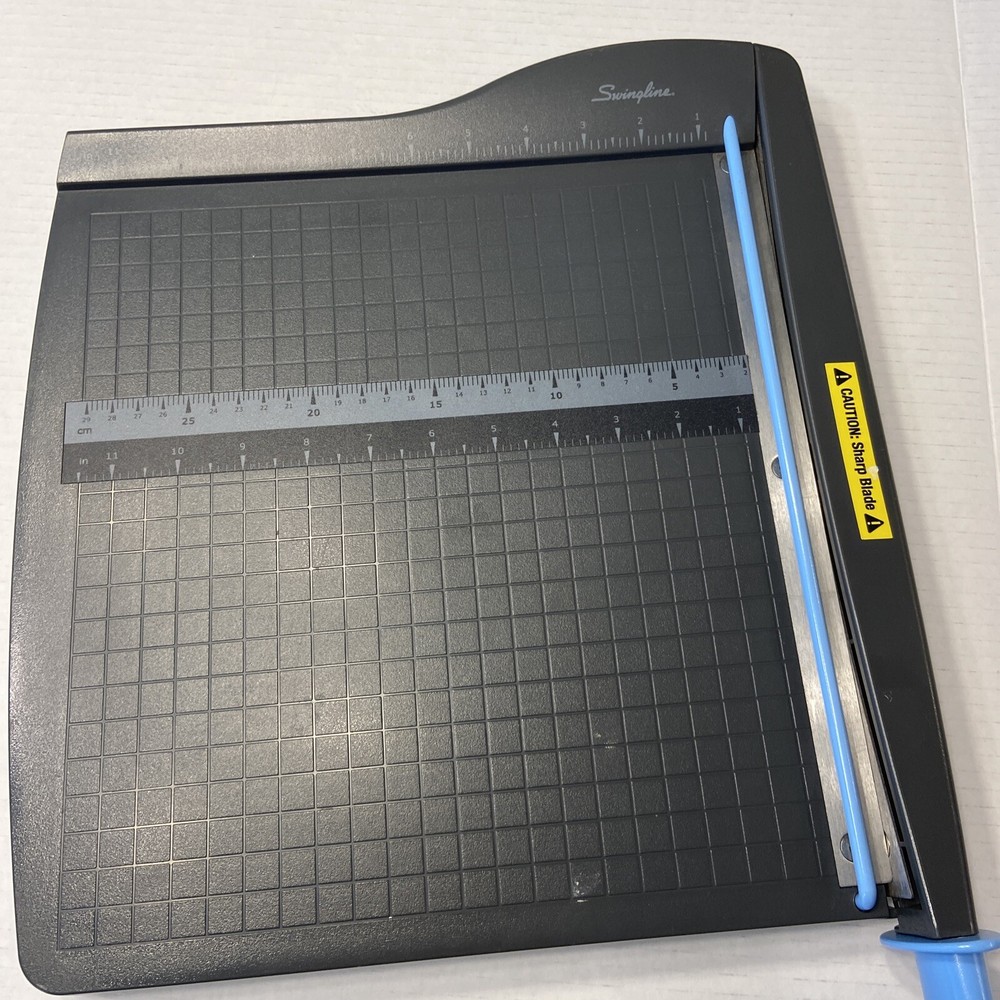 Swingline Grey Paper Cutter With Blue Handle