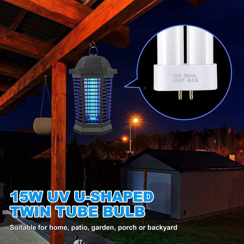 Bug Zapper Replacement Bulbs FUL 15W-BL with Square 4-Pin Base Compatible BK-15D