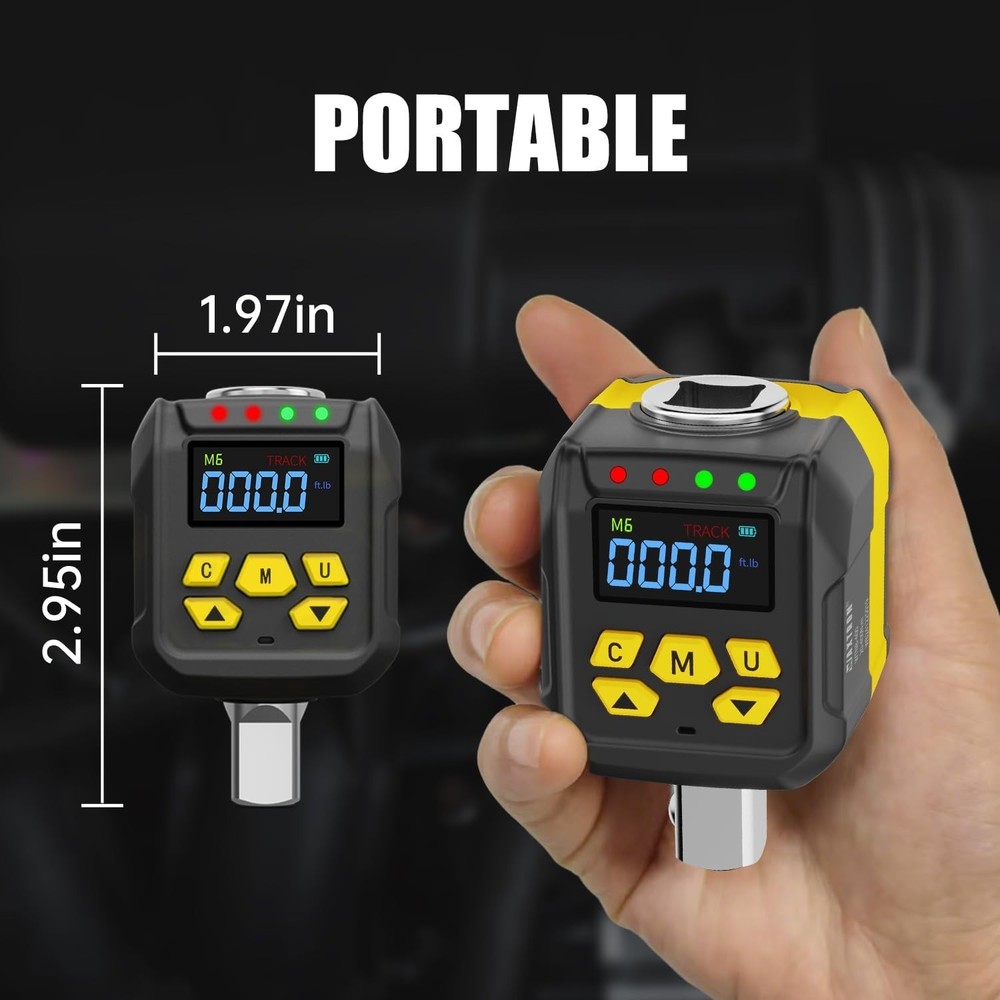 1/2" Drive Digital Torque Adapter Set 15-295 Ft-Lb Range ±2% Accuracy Certified