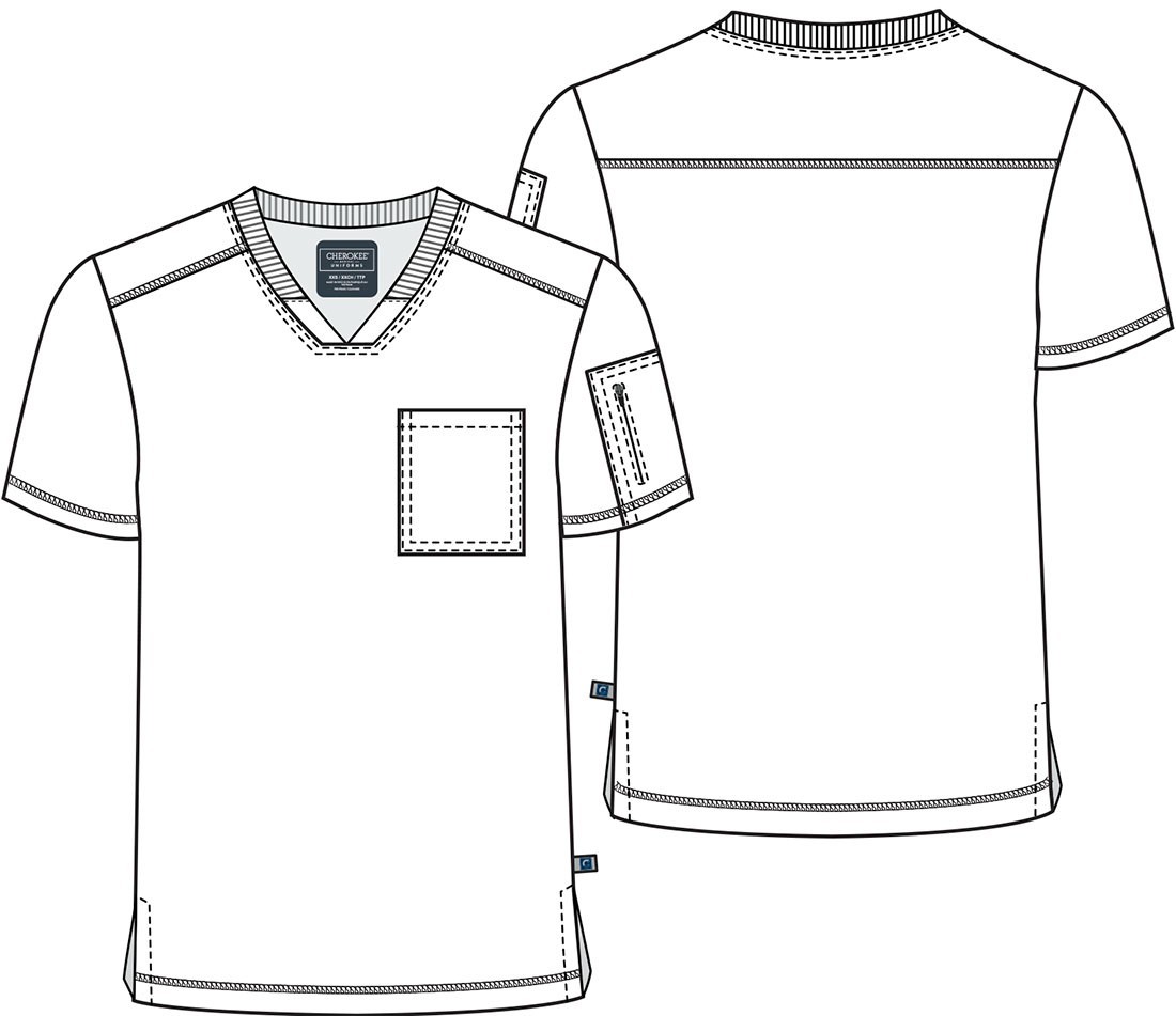 Cherokee Scrubs Men's V-Neck Top CK824A NAV Navy Free Shipping