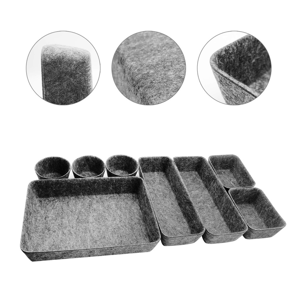 8pcs Drawer Organizers, Separators, Storage ,Felt Storage Bins Inserts Tool C...