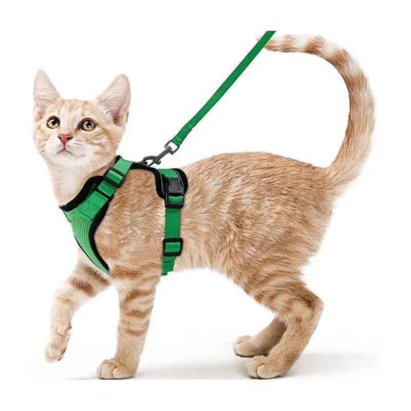 Cat Harness and Leash for Walking, Escape Proof Soft Adjustable Vest Harnesses f
