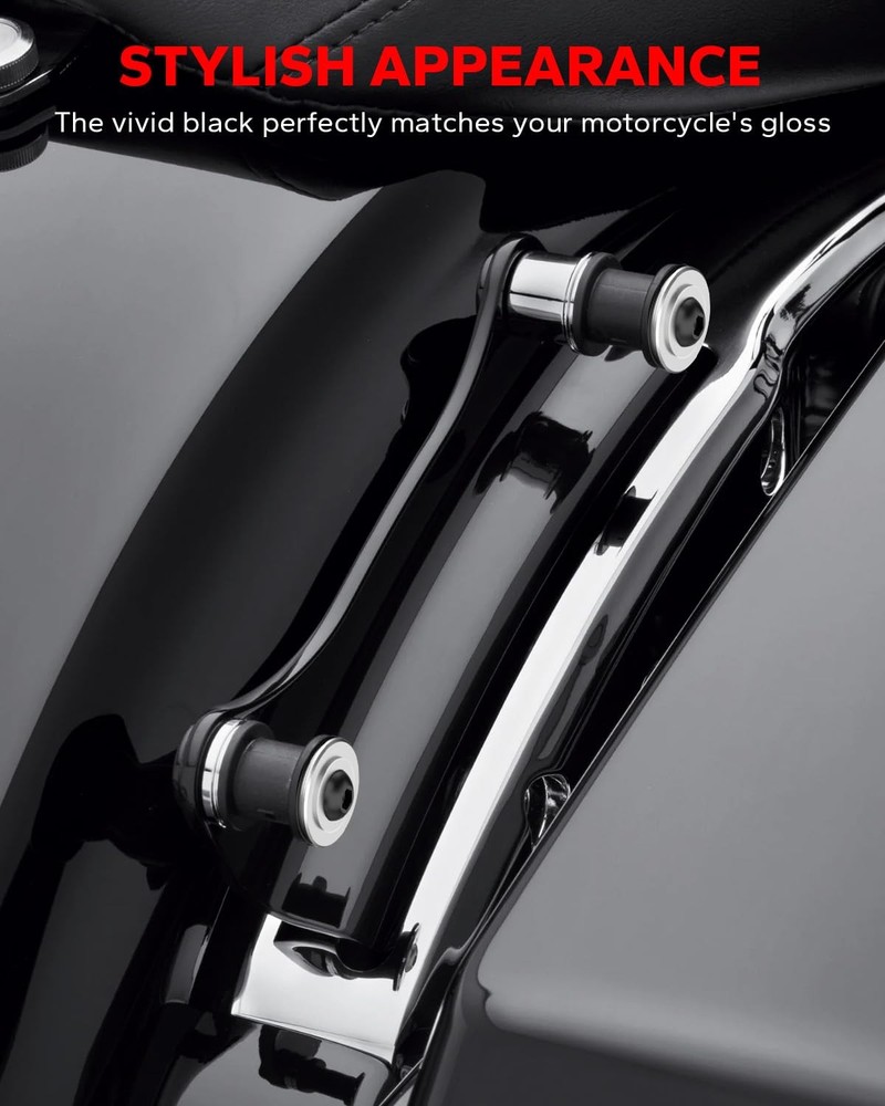 Vivid Black 4 Point Docking Hardware Kit Compatible for Harley Davidson Touri...