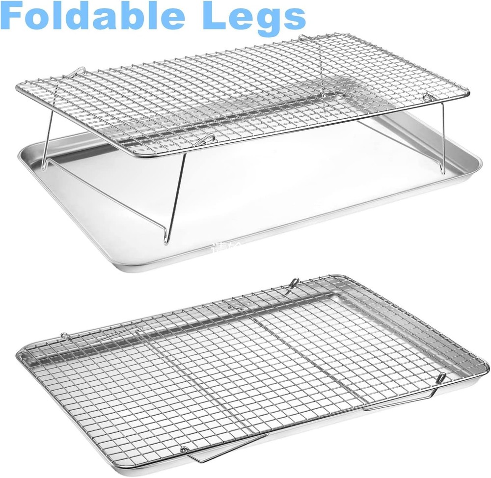 304 Grade Stainless Steel Baking Rack 3-Tier Stackable Cooling Rack Set