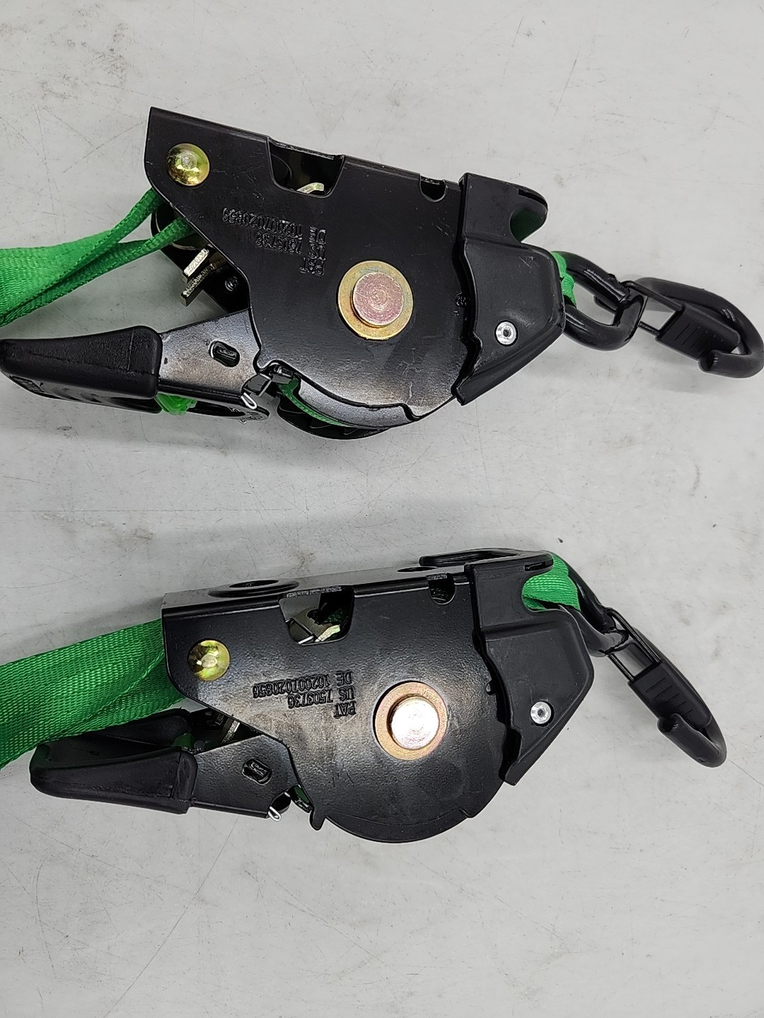 NEW Rhino USA Retractable Ratchet Strap 1" x 10' Green. Lot of 2