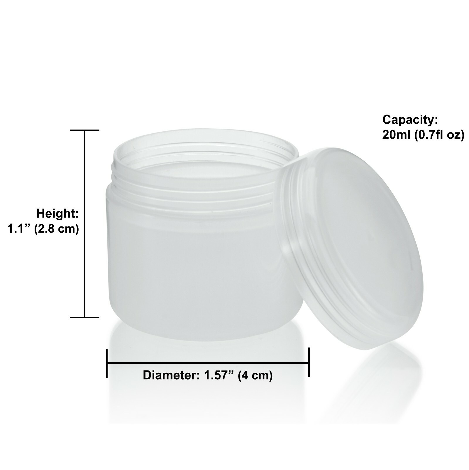 24 Pack White Translucent Cosmetic Plastic Cream Jars Containers with Lids