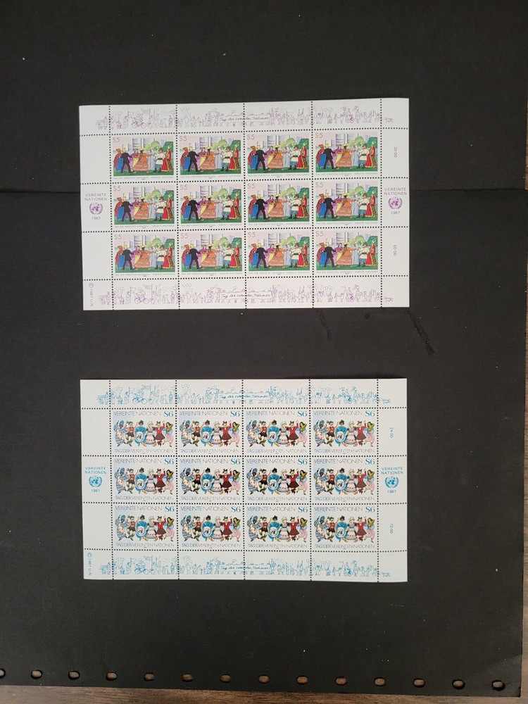 1987 UNITED NATIONS DAY Sheet Set Scott #V74/75 MNH (FLAWLESS) Catalog $22