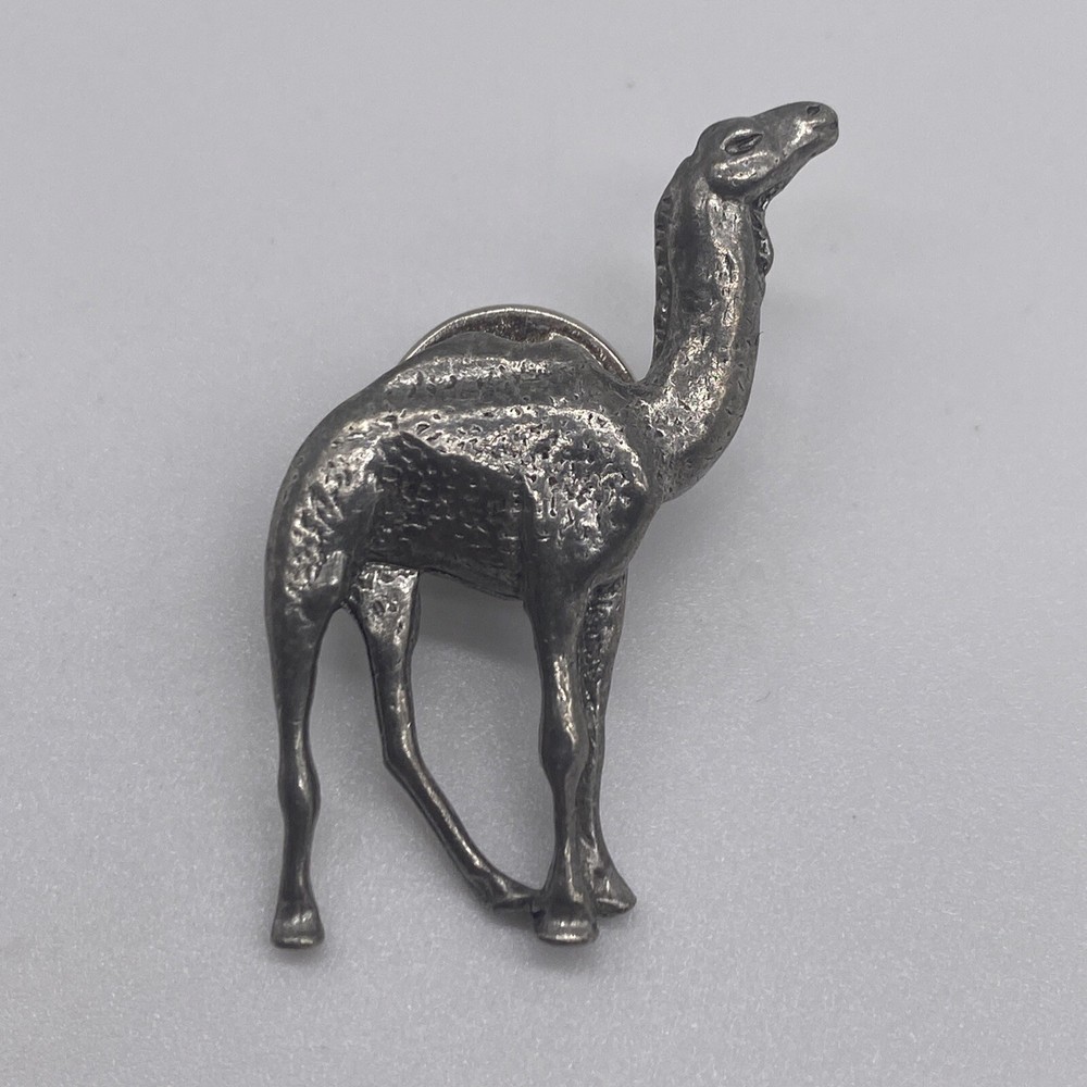 Vintage Silver Tone Camel Lapel Hat Pin