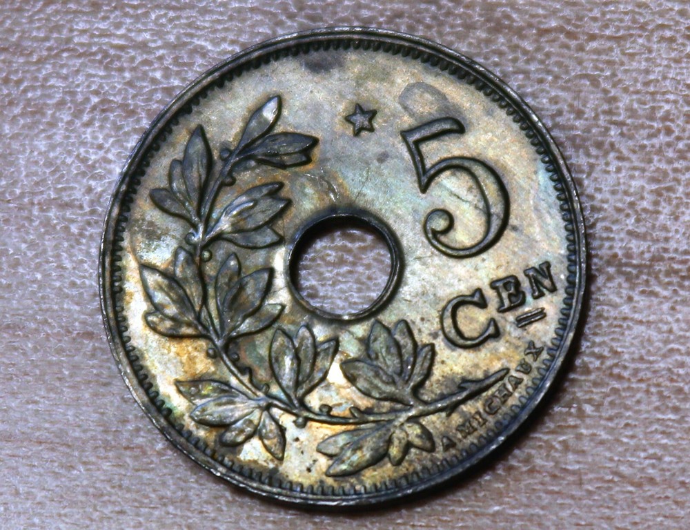 1930 Belgium 5 Centimes Dutch text
