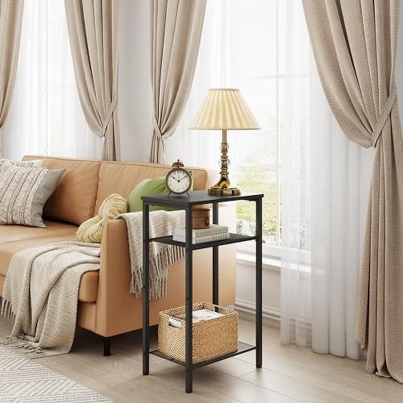 2 Set 3 Tier Side Table Storage Living Room Nightstand Multi Use Display