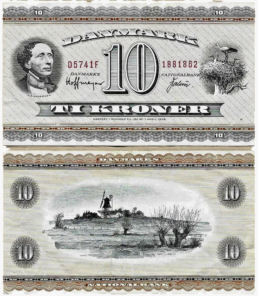 Denmark 1972 10 Kroner Banknote H.C. Andersen-Take 10% Off