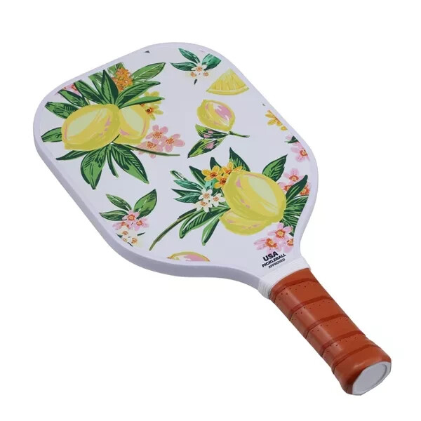 Double Sided Pickleball Paddle - Lemon/Pink Dash