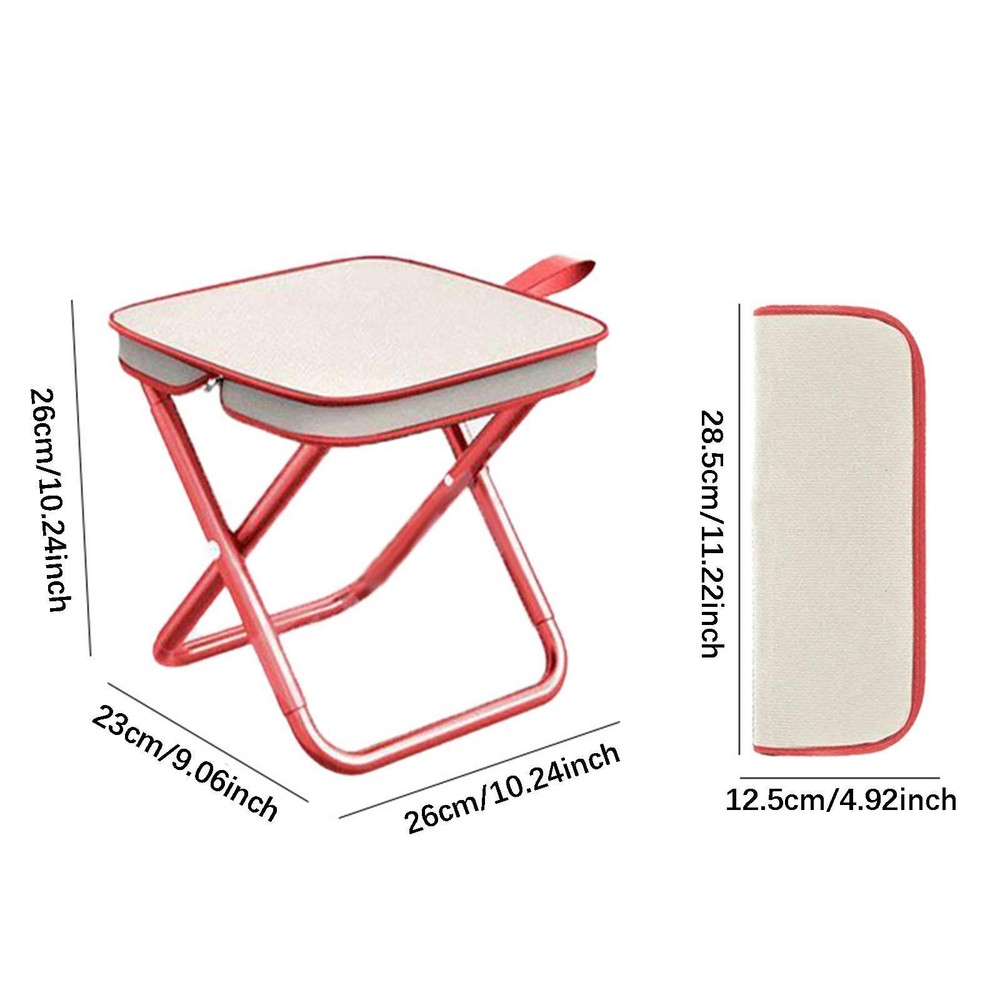Folding Stool Practical Folded Fishing Chair for Train Travel Barbecue Beach