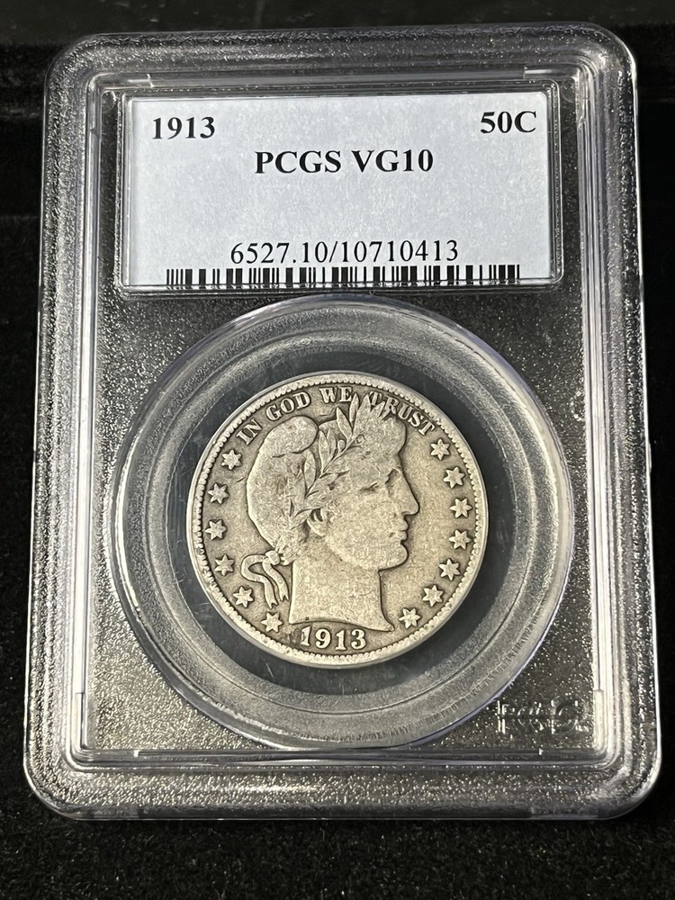 1913 barber half dollar Vg+
