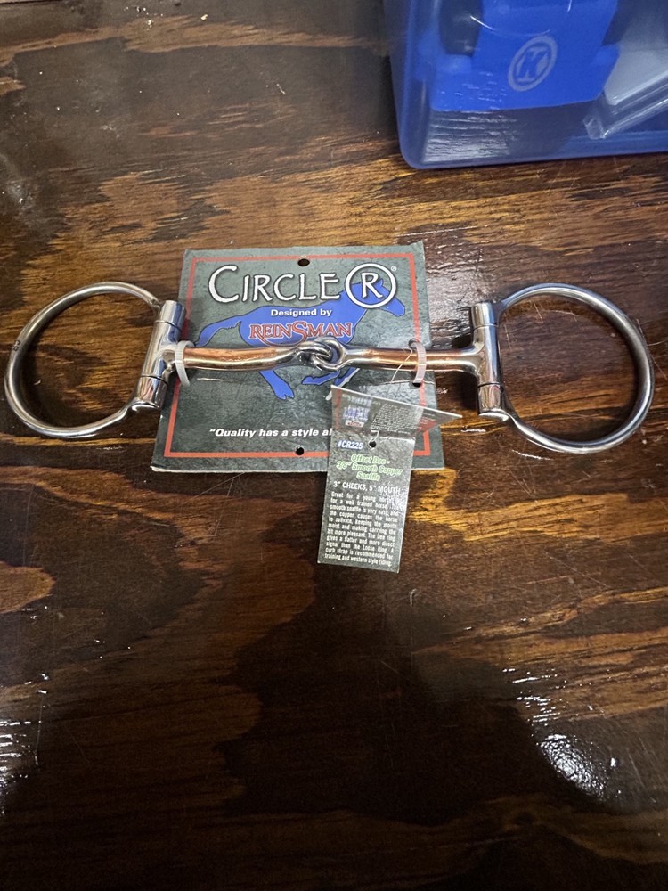 ✨ Circle R #CR225 Bit Offset D Ring 3/8”Smooth Copper Snaffle Stage A 5" Mouth