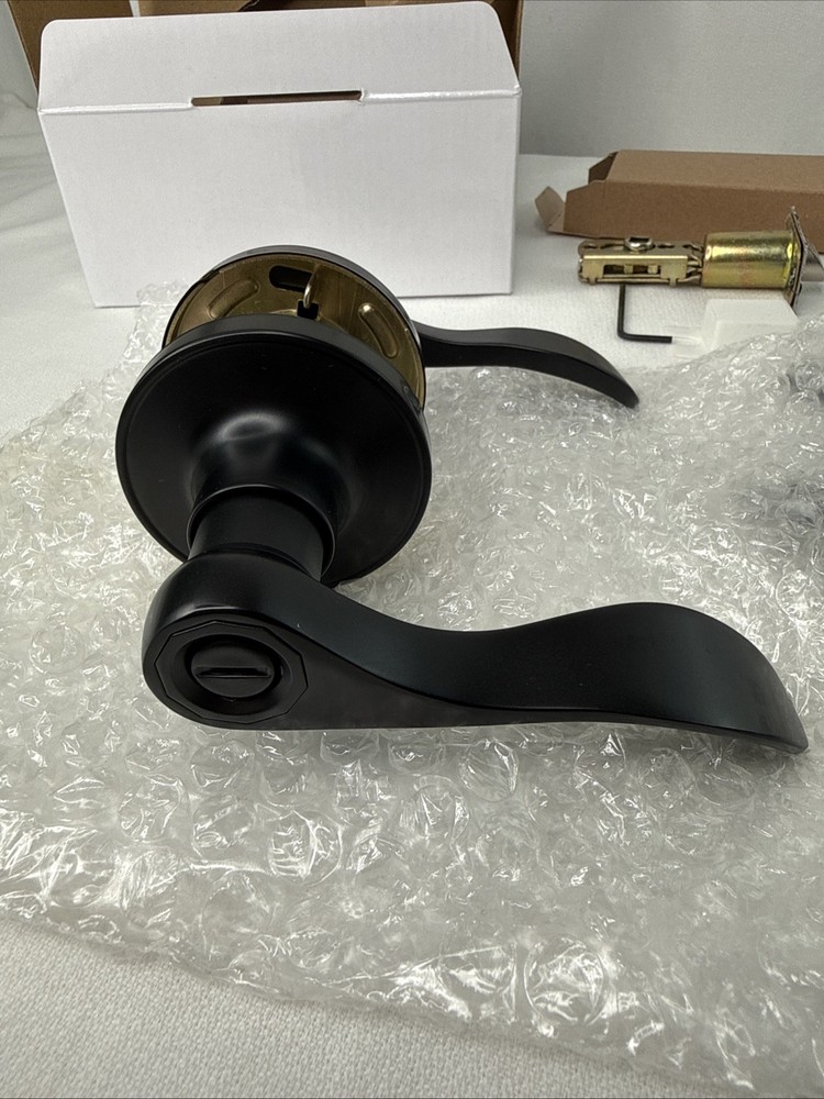 Supstron Door Handle Lever Lock Set , Black