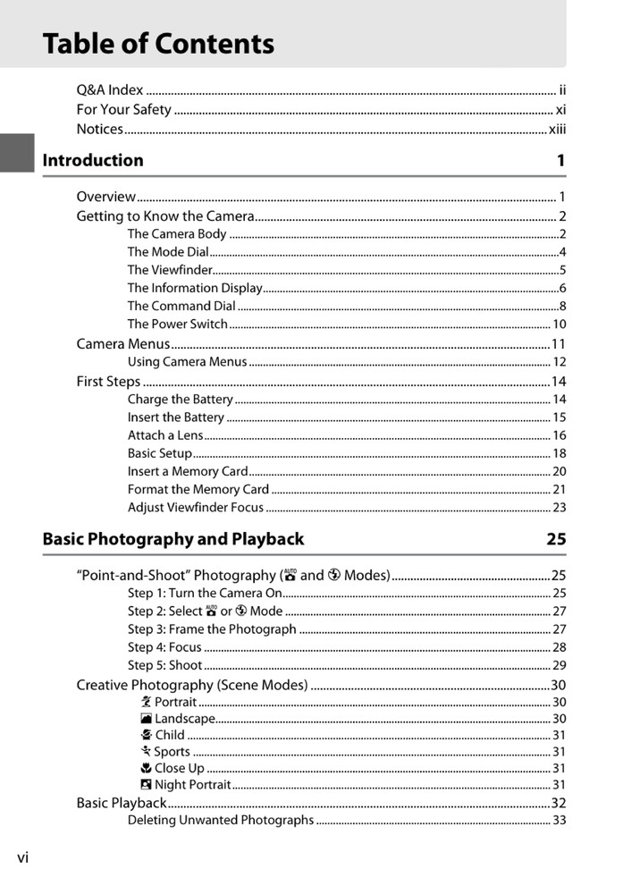 Nikon D3000 — User Reference Manual Guide — 1/2 Size, 5.5" x 8.5" Small Compact