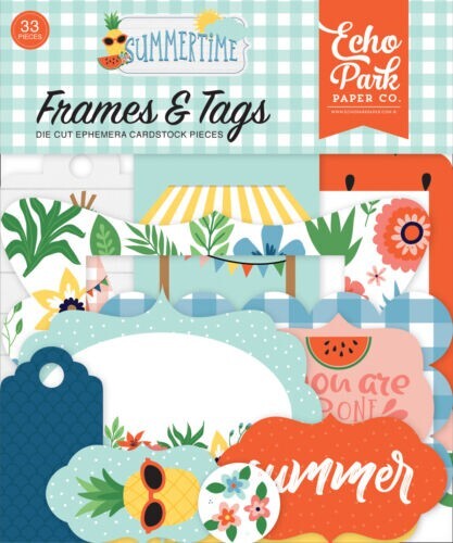 Echo Park Paper SUMMERTIME Frames & Tags Ephemera Pieces~CUTE~Quick Ship!