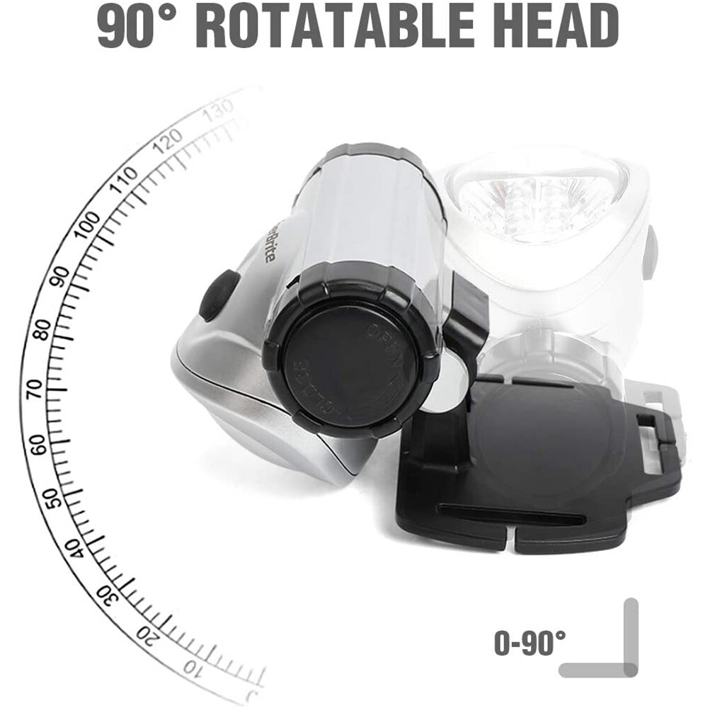 EverBrite 5 Pack LED Headlamp Pivoting Head with Adjustable Headband,4 Modes