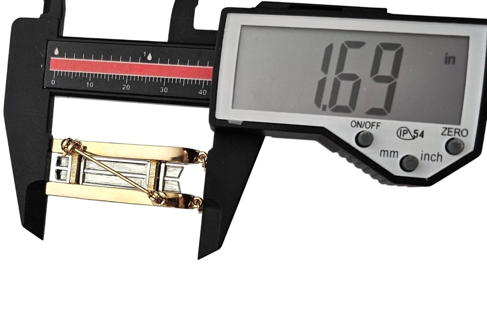 Rhinestone Sled Brooch Chain Handle Pin