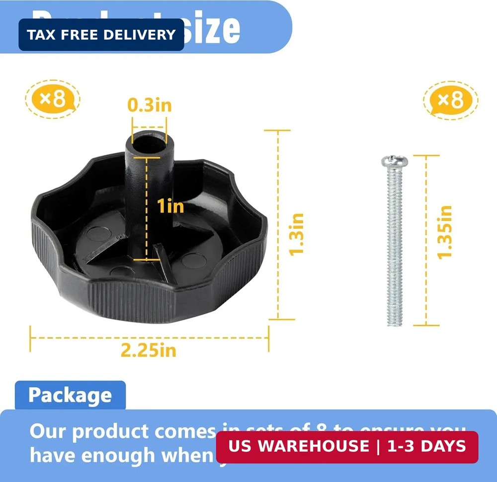 8-Pack 20345 RV Camper Window and Vent Knobs Crank Handle Turn Latch | Higher Qu