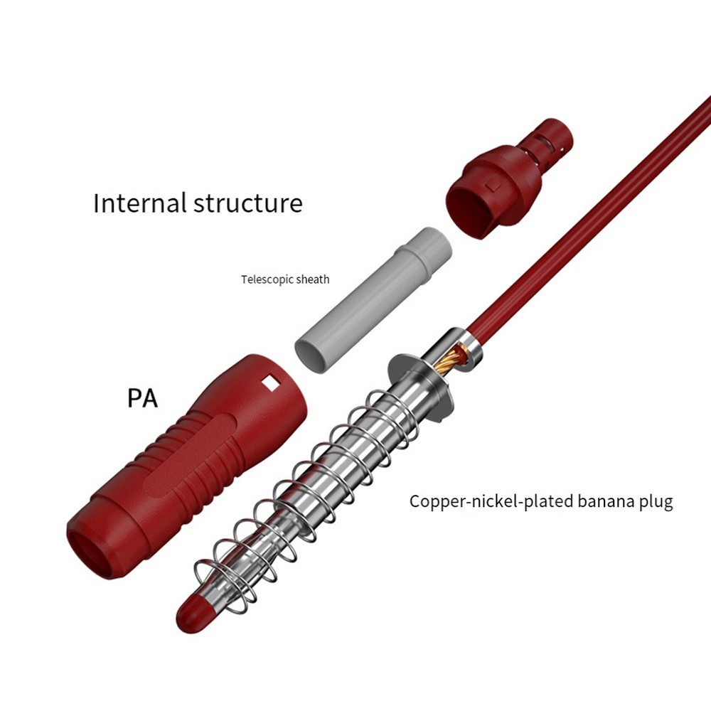 Flexible PVC 2PC Banana Leads for MultiMeter Testing Cable 100cm Length